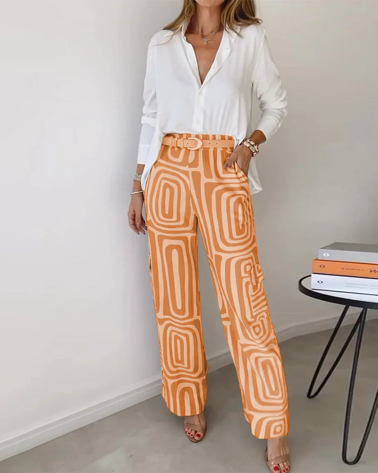 Kendra™ Elegant Two-Piece Set | Stylish Blouse and Chic Trousers