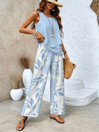 Juliette™ Elegant Two-Piece Set | Flowing Blouse and Wide-Leg Trousers