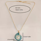 Seashell Pearl Gold Necklace