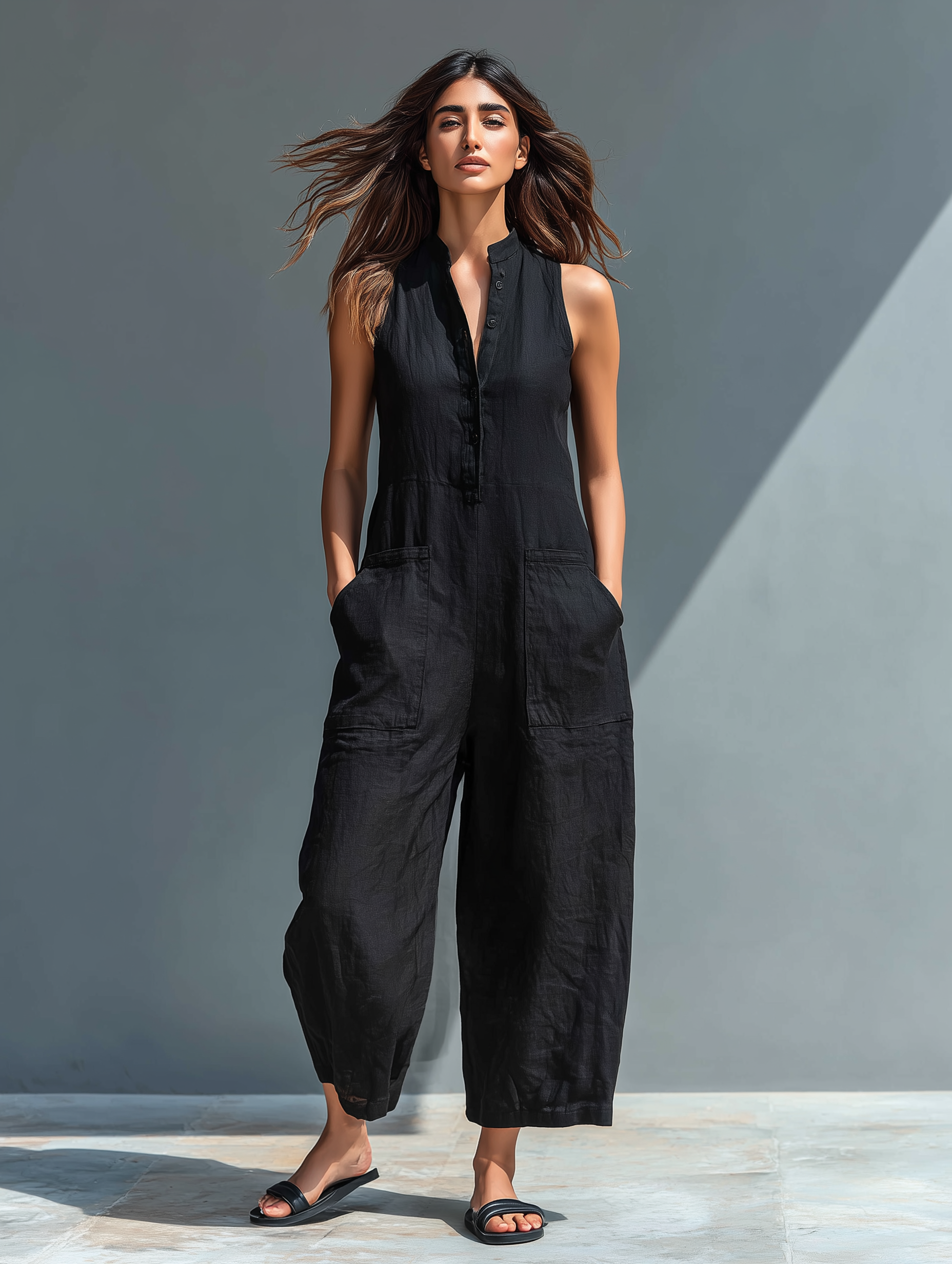 Claire | Sleeveless Linen Jumpsuit