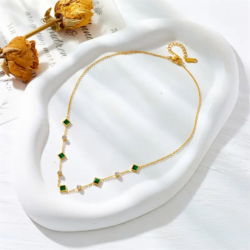 Everyday Emerald Minimalist Necklace