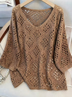 Edith™ | Open-Knit V-Neck Jumper