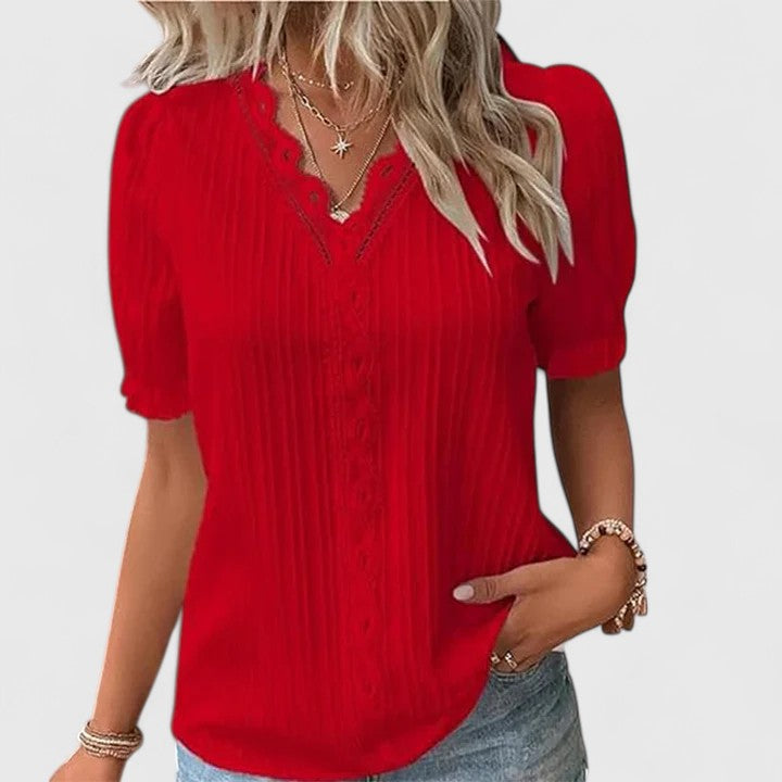 Avienne | Elegant V-Neck Blouse
