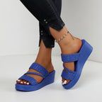 Tresseline™ — Colorful braided wedge mules with a summery, lightweight feel