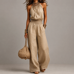 Gaia | Jumpsuit with a halter neck and defined waist