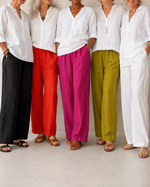 Amalia | Pantalon fluide en coton et lin