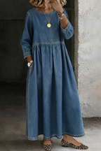Olivia | Denim Maxi Dress