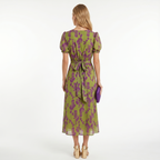 Sofia | Midi dress with floral print and short sleeves