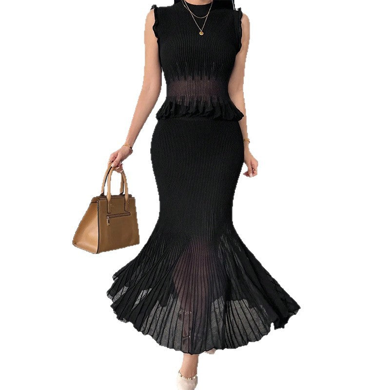 Léonie - Two Piece Ruffle Fishtail Knit Set