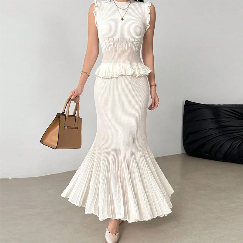 Léonie - Two Piece Ruffle Fishtail Knit Set