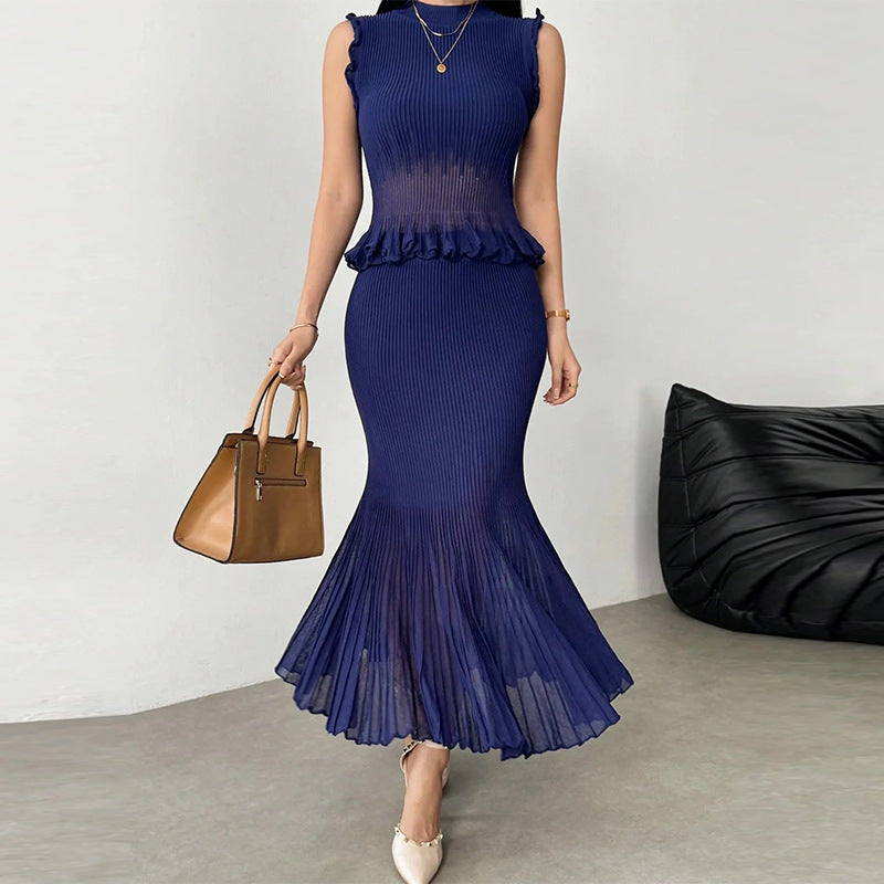 Léonie - Two Piece Ruffle Fishtail Knit Set