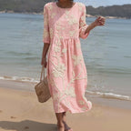 Alghero – Women's Dress with Floral Embroidery