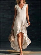 ROWAN | Sleeveless Maxi Dress with Ruffle Hem