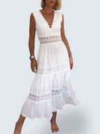 Charlotte | Handcrafted Lace Dress with V-Neckline