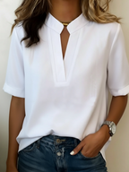 Margaux | Stylish Blouse with a V-Neck and Gold Accents