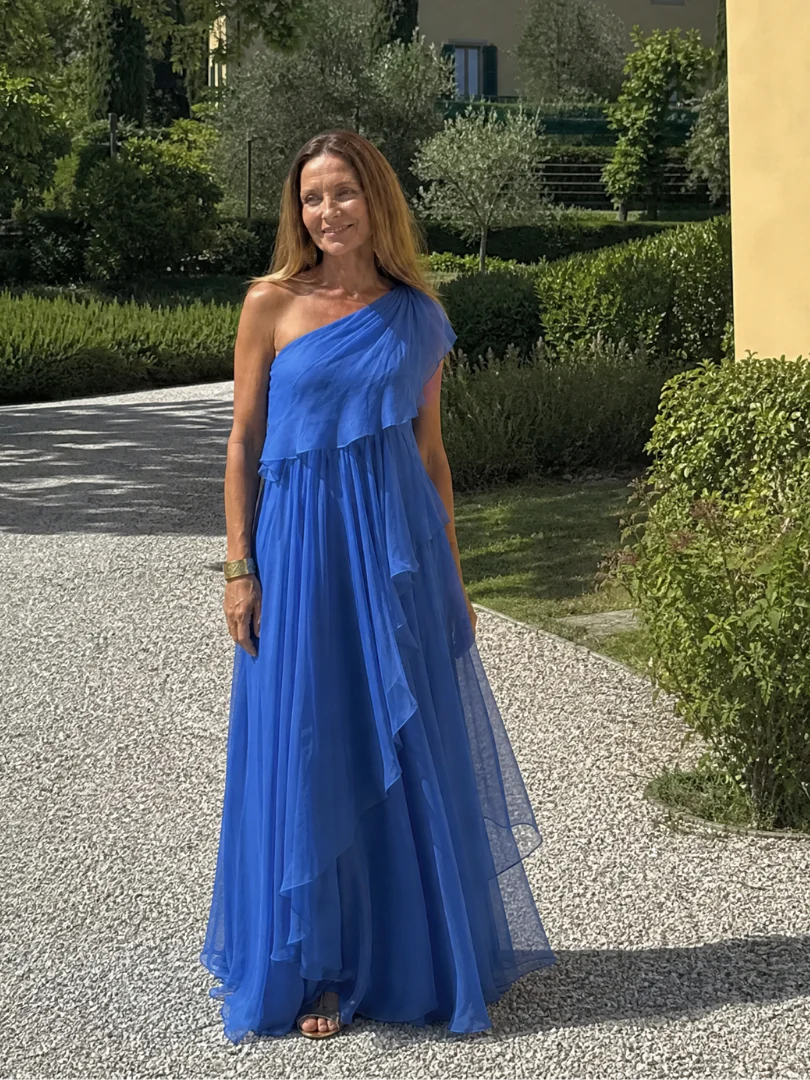 Valentina | Long asymmetrical dress with ruffles