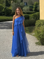 Valentina | Long asymmetrical dress with ruffles