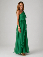 Valentina | Long asymmetrical dress with ruffles