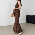 Léonie - Two Piece Ruffle Fishtail Knit Set