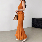 Léonie - Two Piece Ruffle Fishtail Knit Set