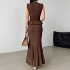 Léonie - Two Piece Ruffle Fishtail Knit Set
