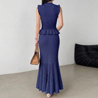 Léonie - Two Piece Ruffle Fishtail Knit Set