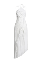 Pleated Frill Halter Midi Dress Figure-Flattering – Talia