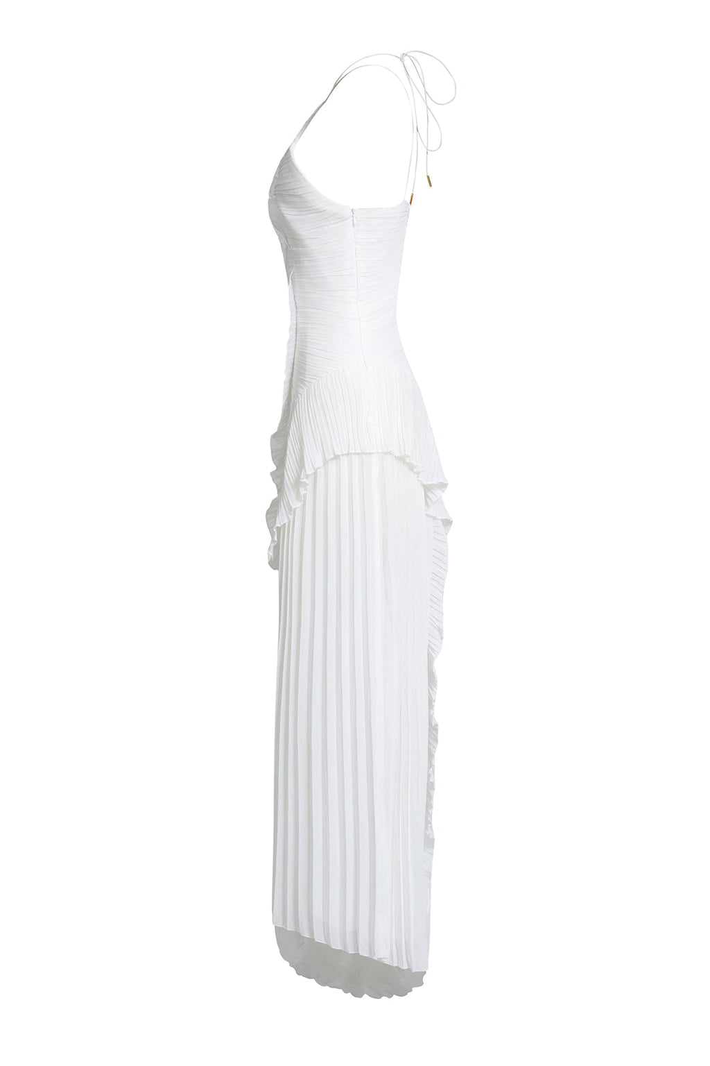 Pleated Frill Halter Midi Dress Figure-Flattering – Talia