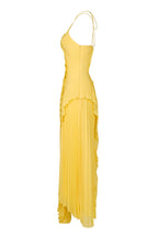 Pleated Frill Halter Midi Dress Figure-Flattering – Talia
