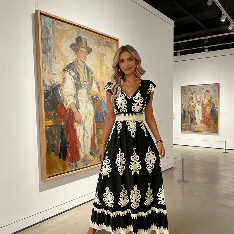 Candela - maxi dress with a V-neck